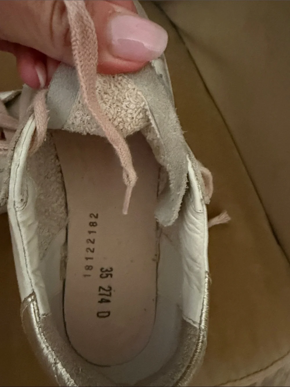 Golden Goose Kids White Sneakers with Blue Star and Pink Laces